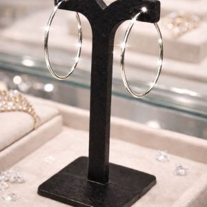 Brinco de Argola Fio Quadrado prata 925 - 3,5cm de altura e 3,5cm de comprimento
