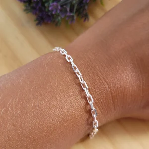 Pulseira de prata legitima 925 , elo cartiê fina , com 21,cm de comprimento e 1,5mm de largura
