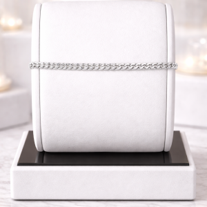 Pulseira de prata legitima 925 grumet com 21cm de comprimento e 3mm de largura