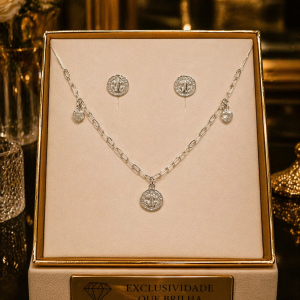 pulseira de prata 925, com medalha do são bento e 2 pedras de zircônia coração branco + brinco medalha são bento.